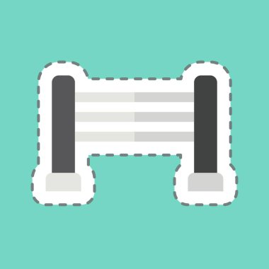 Çıkartma çizgisi At Atlayışı 'nı kesti. Binicilik sporu sembolüyle ilgili. dizayn edilebilir