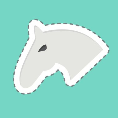 Çıkartma çizgisi Atı kesti. Binicilik sporu sembolüyle ilgili. dizayn edilebilir