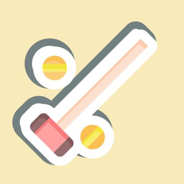 Çıkartma tokmaklar ve top. Binicilik sporu sembolüyle ilgili. düzenlenebilir