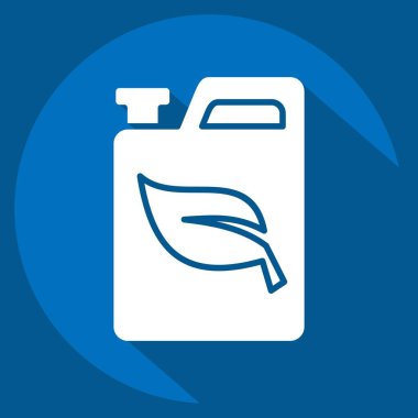 Simge biyoyakıtı. Enerji Depolama sembolüyle ilgili. Uzun gölge tarzı. düzenlenebilir