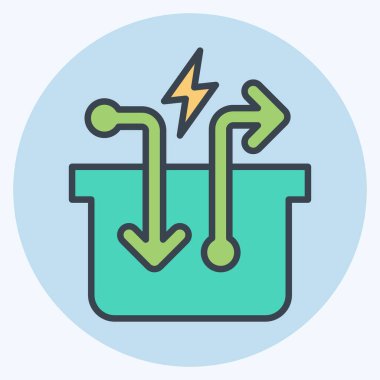 Simge Sıkıştırılmış Hava Deposu. Enerji Depolama sembolüyle ilgili. renk eşi biçimi