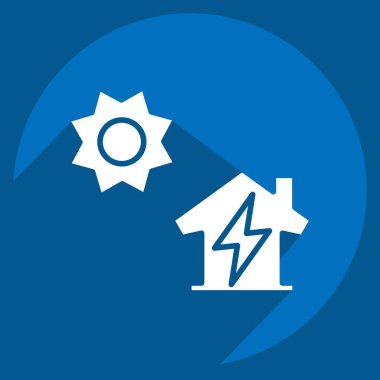 Simge Dağıtım Jenerasyonu. Enerji Depolama sembolüyle ilgili. uzun gölge biçimi