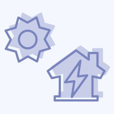 Simge Dağıtım Jenerasyonu. Enerji Depolama sembolüyle ilgili. iki ton biçimi