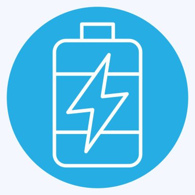 Simge Enerjisi Deposu. Enerji Depolama sembolüyle ilgili. Mavi gözlü. düzenlenebilir