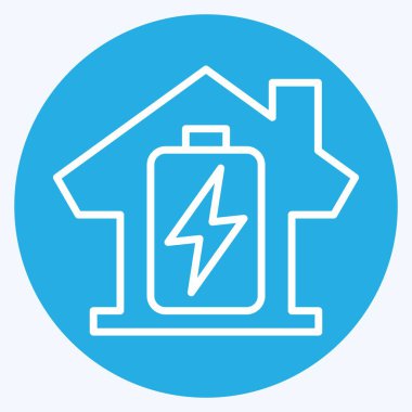 Simge Enerjisi Deposu. Enerji Depolama sembolüyle ilgili. Mavi gözlü. düzenlenebilir 1