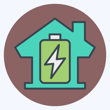 Simge Enerjisi Deposu. Enerji Depolama sembolüyle ilgili. renk arkadaşı stili. düzenlenebilir 1