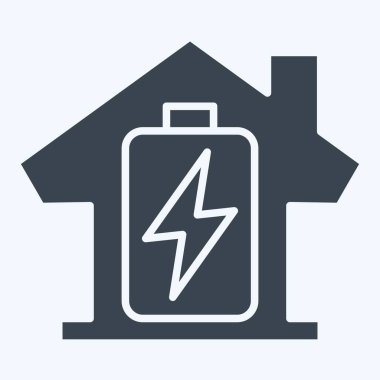 Simge Enerjisi Deposu. Enerji Depolama sembolüyle ilgili. Kabartma tarzı. düzenlenebilir 1