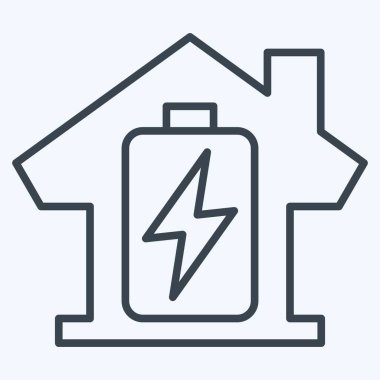 Simge Enerjisi Deposu. Enerji Depolama sembolüyle ilgili. Sıra tarzı. düzenlenebilir 1