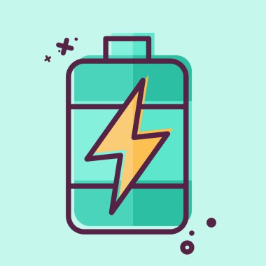 Simge Enerjisi Deposu. Enerji Depolama sembolüyle ilgili. MBE tarzı. düzenlenebilir