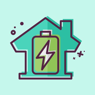 Simge Enerjisi Deposu. Enerji Depolama sembolüyle ilgili. MBE tarzı. düzenlenebilir 1