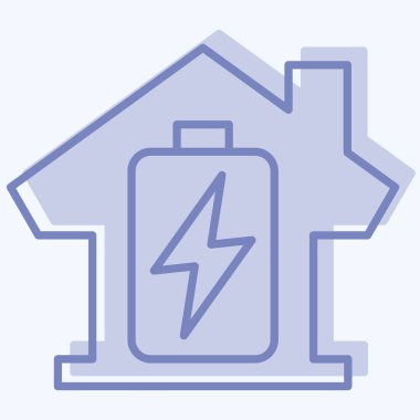 Simge Enerjisi Deposu. Enerji Depolama sembolüyle ilgili. İki ton stili. düzenlenebilir 1