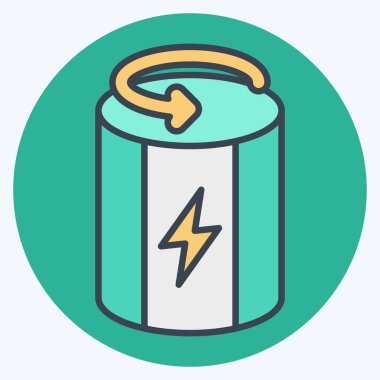 Icon Flywheel Enerji Deposu. Enerji Depolama sembolüyle ilgili. renk eşi biçimi