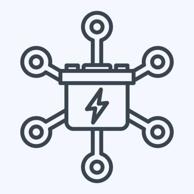 Simge Izgara Enerji Deposu. Enerji Depolama sembolüyle ilgili. Sıra tarzı. düzenlenebilir