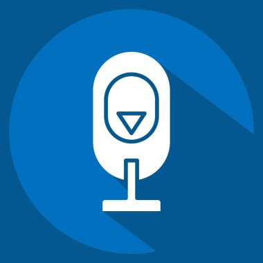 Simge Hidrolik Akümülatörü. Enerji Depolama sembolüyle ilgili. Uzun gölge tarzı. düzenlenebilir