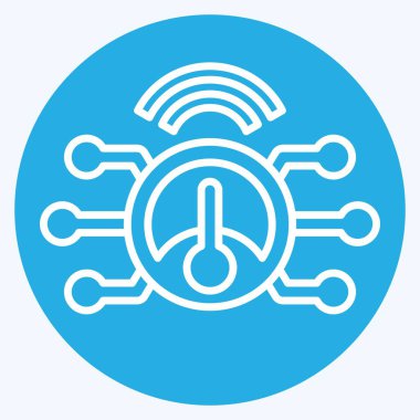 Simge Akıllı Metre. Enerji Depolama sembolüyle ilgili. Mavi gözlü. düzenlenebilir