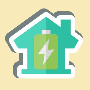 Çıkartma Enerji Deposu. Enerji Depolama sembolüyle ilgili. düzenlenebilir 1