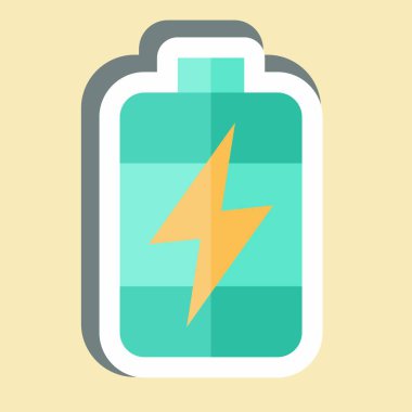 Çıkartma Enerji Deposu. Enerji Depolama sembolüyle ilgili. düzenlenebilir