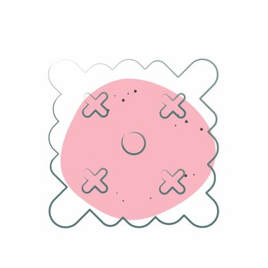 İkon Paskalya Dilekleri. Kumaş sembolüyle ilgili. Renkli Leke Biçimi. Basit tasarım düzenlenebilir