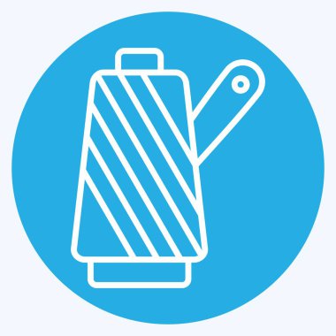 Simge kumaş rulosu. Kumaş sembolüyle ilgili. Mavi gözlü. Basit tasarım düzenlenebilir