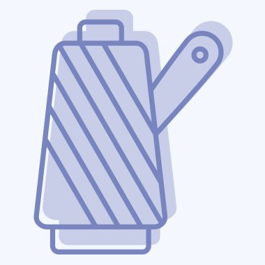 Simge kumaş rulosu. Kumaş sembolüyle ilgili. İki ton stili. Basit tasarım düzenlenebilir