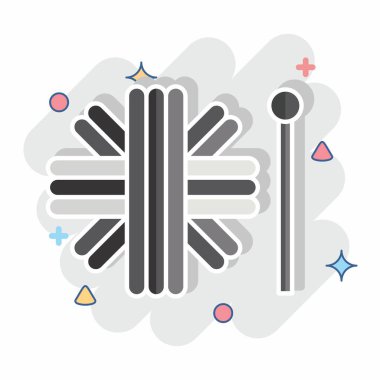 İkon Çit. Kumaş sembolüyle ilgili. Çizgi roman. Basit tasarım düzenlenebilir