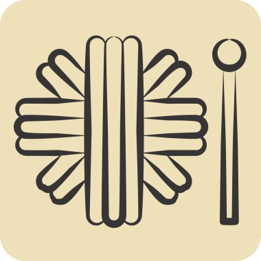 İkon Çit. Kumaş sembolüyle ilgili. El çizimi tarzı. Basit tasarım düzenlenebilir