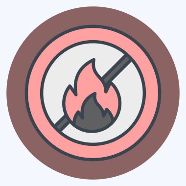 Simge Ateşe dayanıklı. Kumaş sembolüyle ilgili. renk arkadaşı stili. Basit tasarım düzenlenebilir