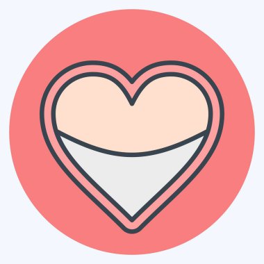 Simge Kalp Yastığı. Kumaş sembolüyle ilgili. renk arkadaşı stili. Basit tasarım düzenlenebilir