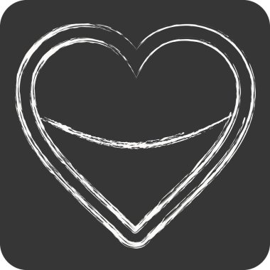 Simge Kalp Yastığı. Kumaş sembolüyle ilgili. Tebeşir stili. Basit tasarım düzenlenebilir