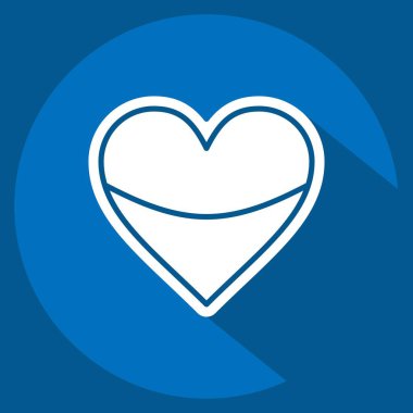 Simge Kalp Yastığı. Kumaş sembolüyle ilgili. Uzun gölge tarzı. Basit tasarım düzenlenebilir