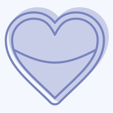 Simge Kalp Yastığı. Kumaş sembolüyle ilgili. İki ton stili. Basit tasarım düzenlenebilir