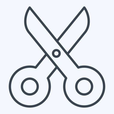 Icon Scisccors. Kumaş sembolüyle ilgili. Sıra tarzı. Basit tasarım düzenlenebilir