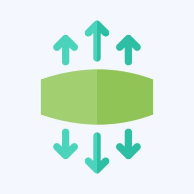 Simge esnemesi. Kumaş sembolüyle ilgili. Düz stil. Basit tasarım düzenlenebilir