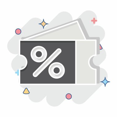 Simge Etiketi. Kumaş sembolüyle ilgili. Çizgi roman. Basit tasarım düzenlenebilir