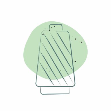 Simge İpliği. Kumaş sembolüyle ilgili. Renkli Leke Biçimi. Basit tasarım düzenlenebilir