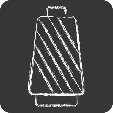 Simge İpliği. Kumaş sembolüyle ilgili. Tebeşir stili. Basit tasarım düzenlenebilir