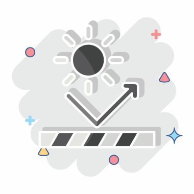 Simge UV koruması. Kumaş sembolüyle ilgili. Çizgi roman. Basit tasarım düzenlenebilir