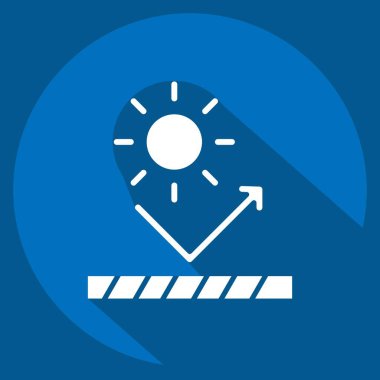 Simge UV koruması. Kumaş sembolüyle ilgili. Uzun gölge tarzı. Basit tasarım düzenlenebilir