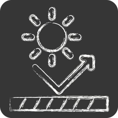 Simge UV koruması. Kumaş sembolüyle ilgili. Tebeşir stili. Basit tasarım düzenlenebilir