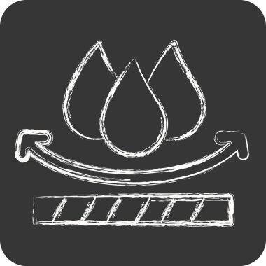 Simge Su geçirmez. Kumaş sembolüyle ilgili. Tebeşir stili. Basit tasarım düzenlenebilir