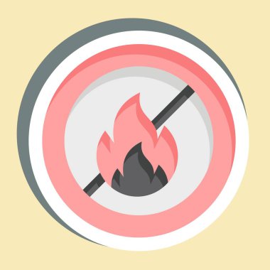 Sticker Fireproof. related to Fabric symbol. simple design editable clipart