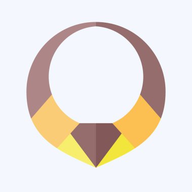 Icon Neklace. Amerikan yerlilerinin sembolüyle ilgili. Düz stil. dizayn edilebilir