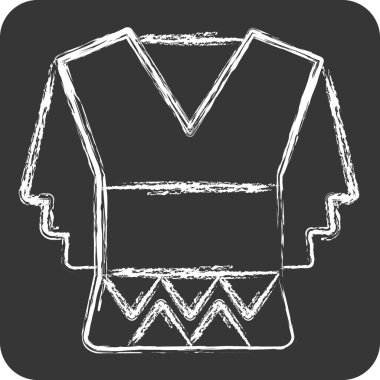 Simge Gömlek. Amerikan yerlilerinin sembolüyle ilgili. Tebeşir stili. dizayn edilebilir