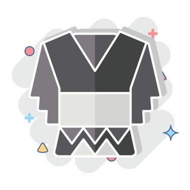 Simge Gömlek. Amerikan yerlilerinin sembolüyle ilgili. Çizgi roman. dizayn edilebilir