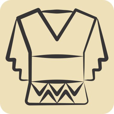 Simge Gömlek. Amerikan yerlilerinin sembolüyle ilgili. El çizimi tarzı. dizayn edilebilir