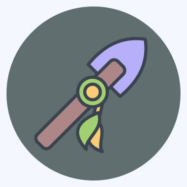 Simge Mızrağı. Amerikan yerlilerinin sembolüyle ilgili. renk arkadaşı stili. dizayn edilebilir