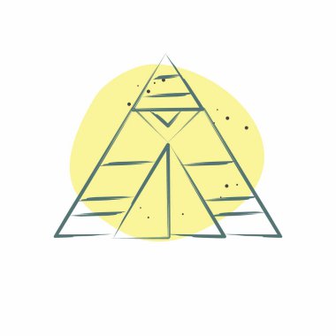 Simge Çadırı. Amerikan yerlilerinin sembolüyle ilgili. Renkli Leke Biçimi. dizayn edilebilir