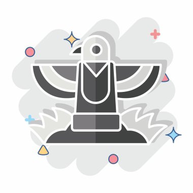 Simge Totem. Amerikan yerlilerinin sembolüyle ilgili. Çizgi roman. dizayn edilebilir