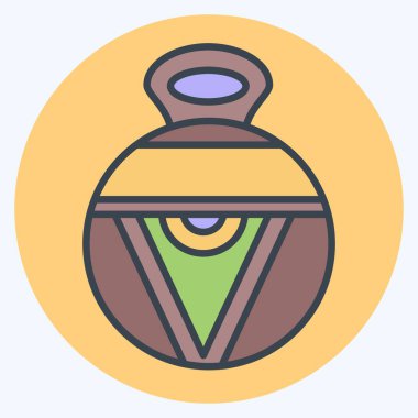 Simge vazosu. Amerikan yerlilerinin sembolüyle ilgili. renk arkadaşı stili. dizayn edilebilir