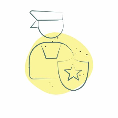 Simge Yönetimi. Adalet sembolüyle ilgili. Renkli Leke Biçimi. Basit tasarım düzenlenebilir